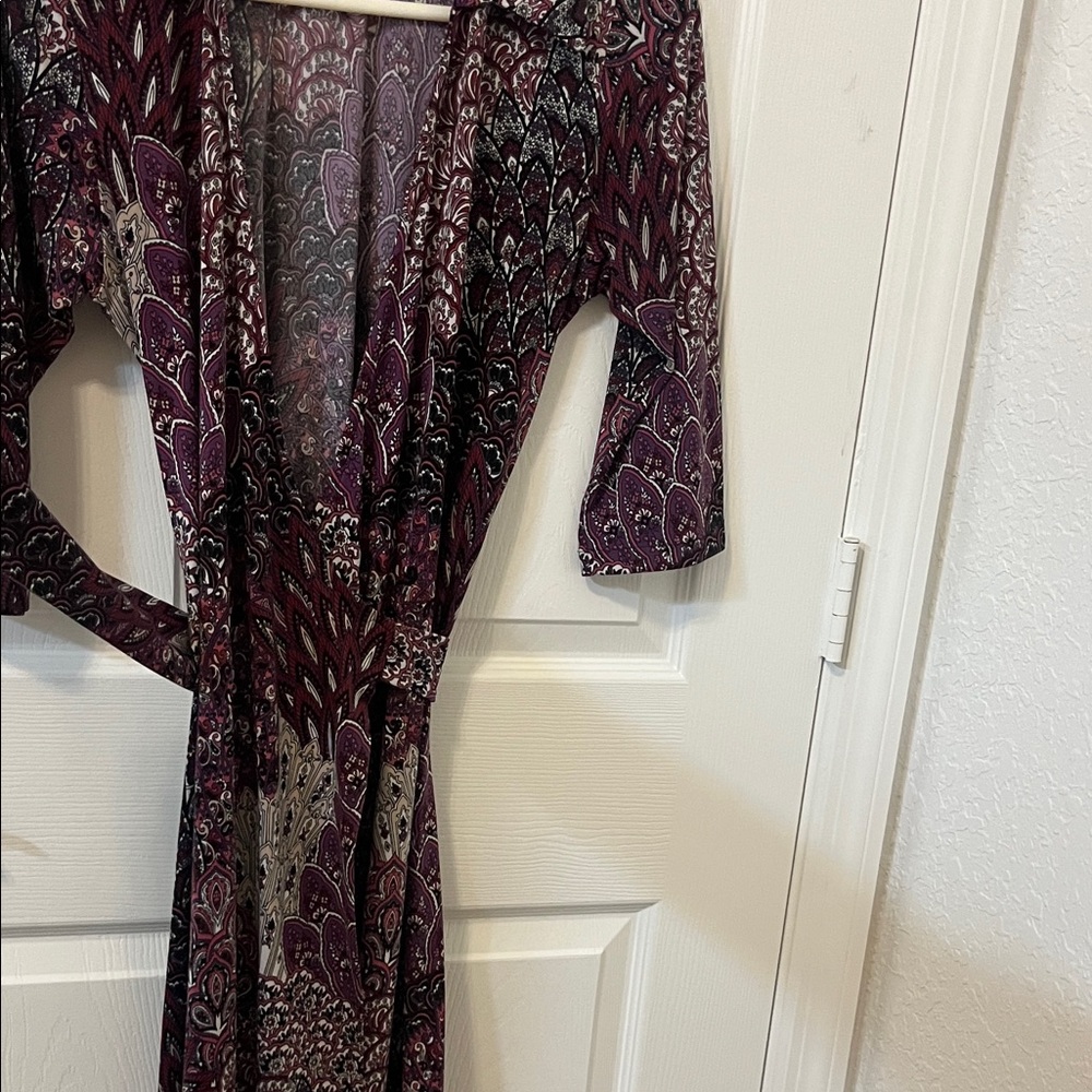 Purple Patterned Wrap Dress - Picture 5 of 5